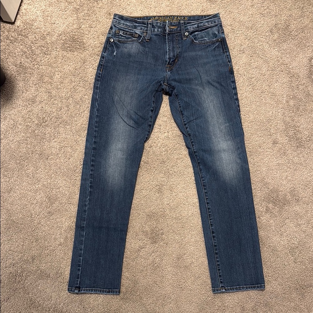 American Eagle Outfitters Men's Dark Blue Slim Jeans